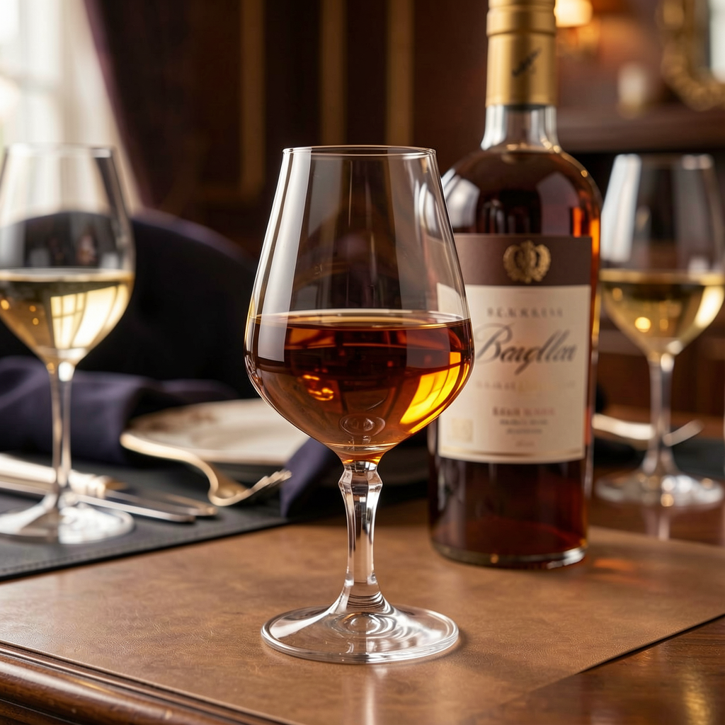 Vendre cognac : carré 1 Verre et bouteille de cognac premium