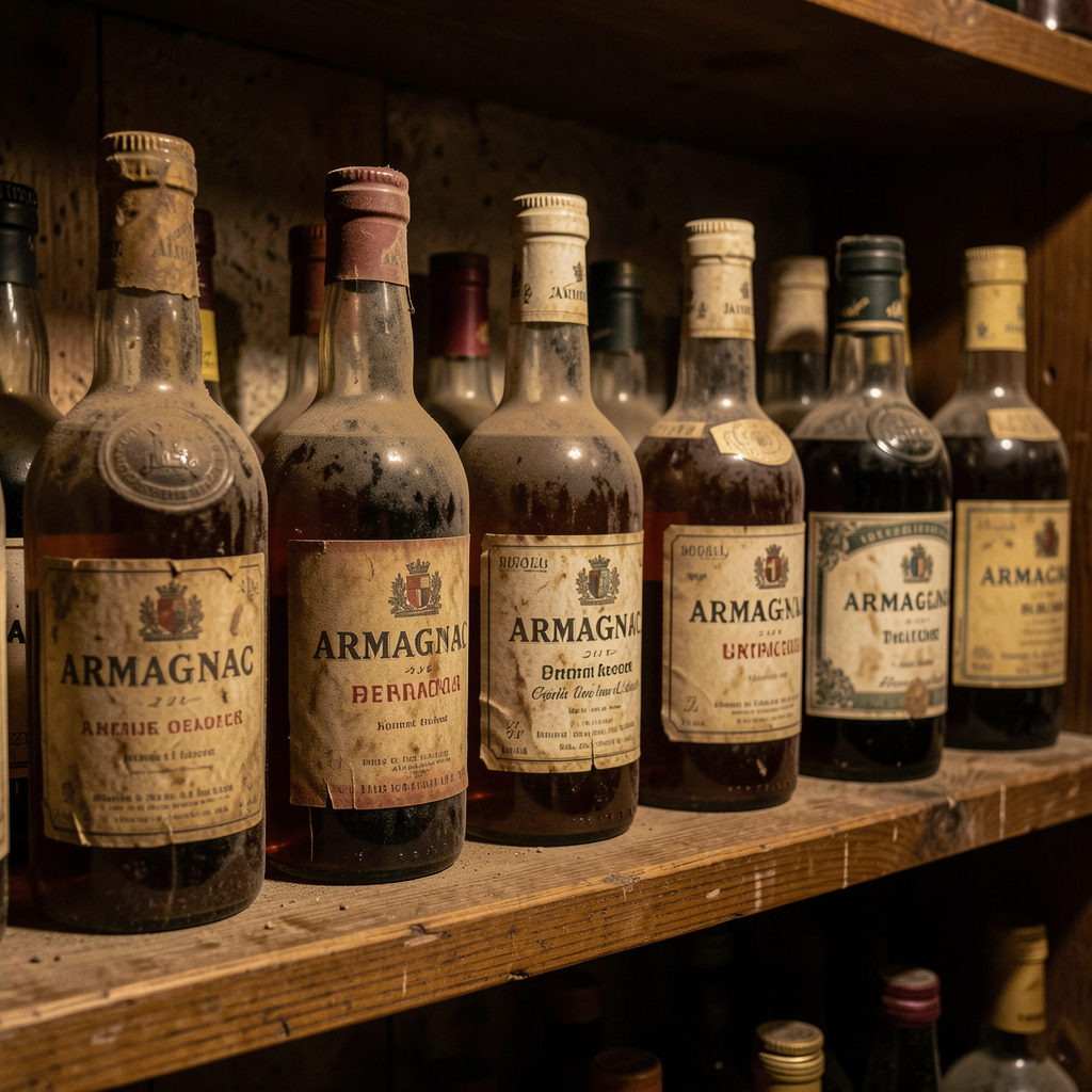 Vendre armagnac : carré 2 Collection de bouteilles d'armagnac millésimées