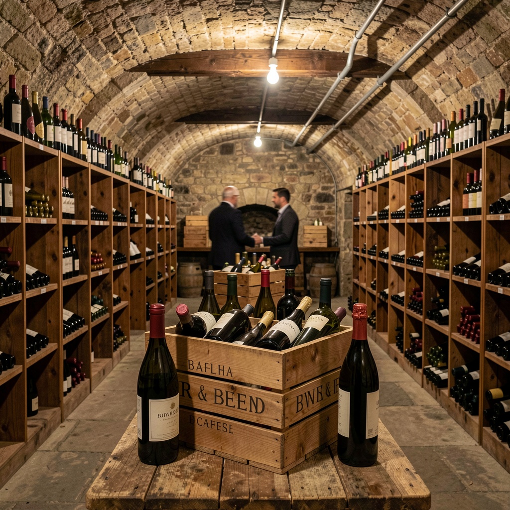 Négociant courtier vin carré 2 Négociant et courtier en vin dans une cave