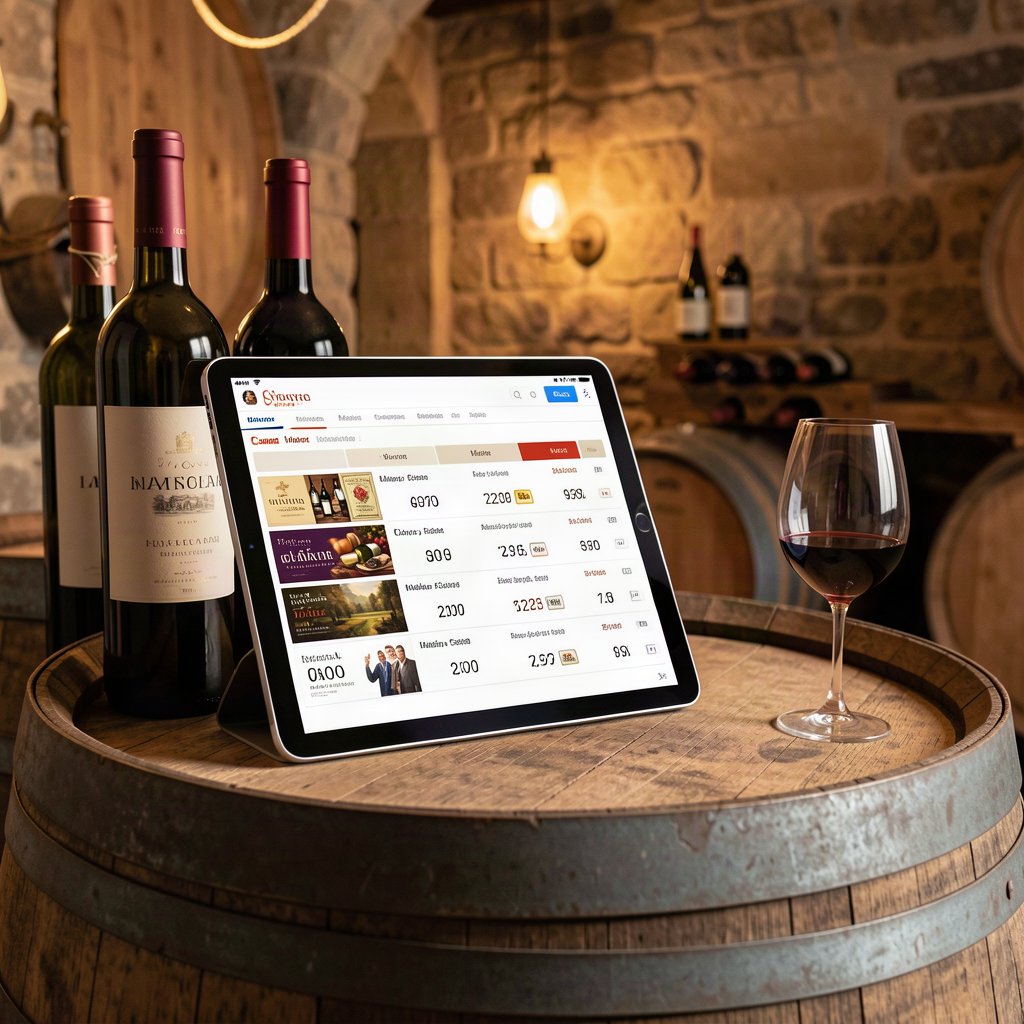 Application de gestion de cave à vin sur tablette numérique