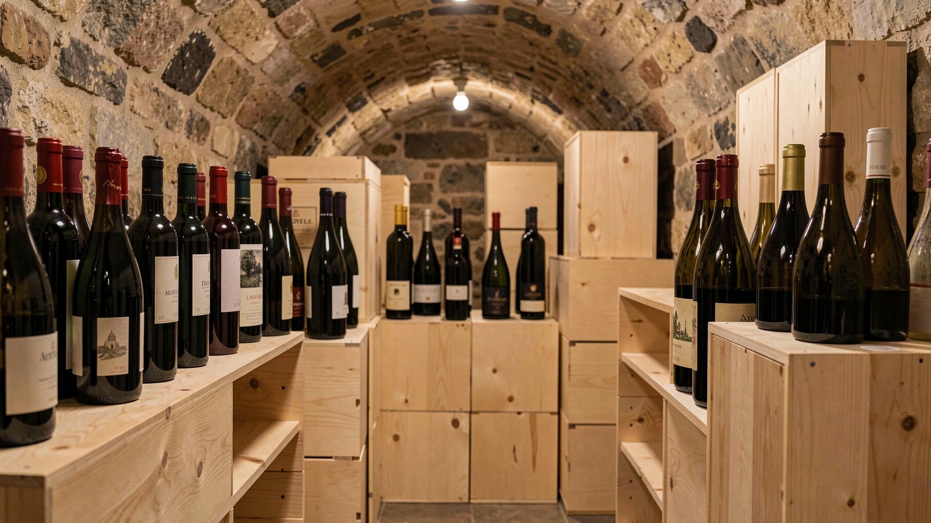 Cave de collection pour un guide sur négociant et courtier en vin