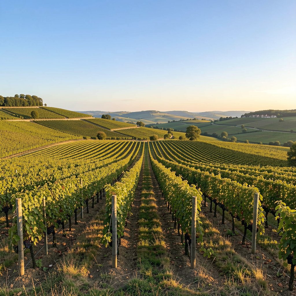 Vignoble de Merlot sur les coteaux bordelais