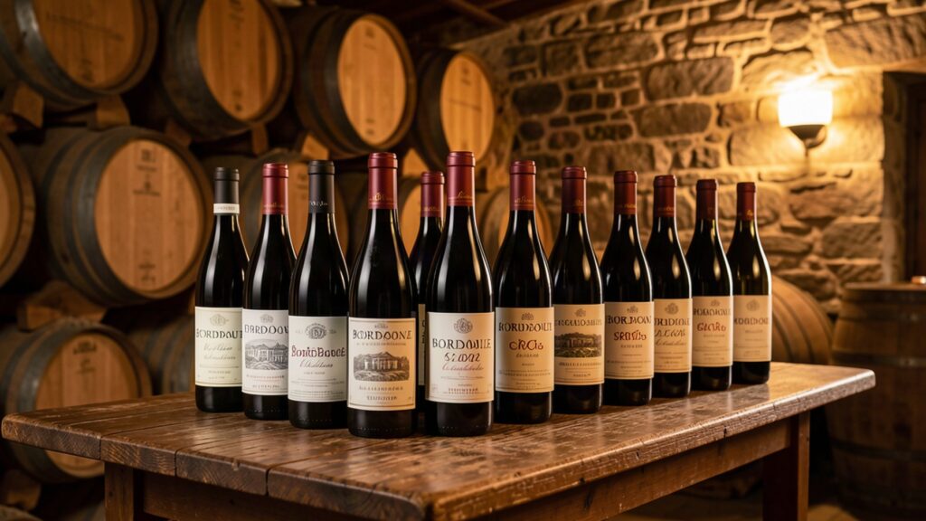 Bouteilles de grands crus classés de Bordeaux millésime 2000