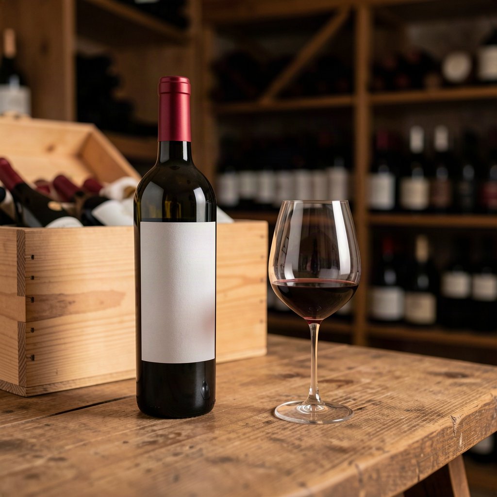 Millésime 2015 à Bordeaux : qualité et cote aujourd'hui 1 Bouteille de Bordeaux millésime 2015 et verre de dégustation dans une cave