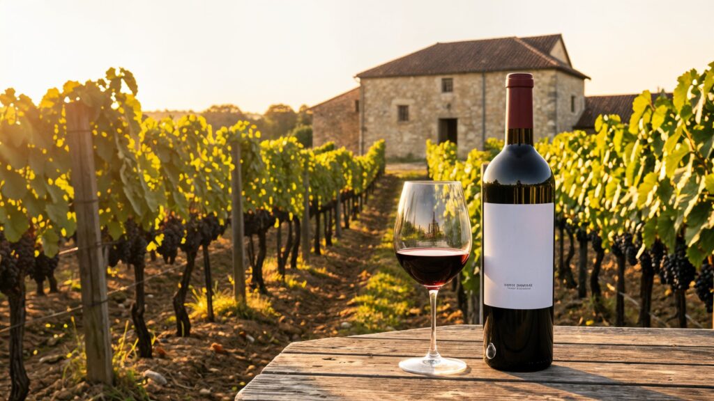 Vignoble et bouteille de Bordeaux pour le millésime 2018