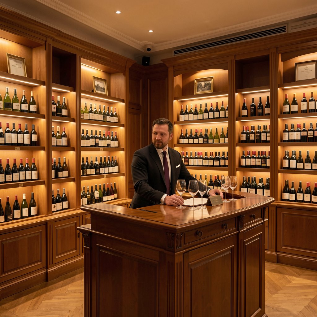 Salle de vente aux enchères vinicoles