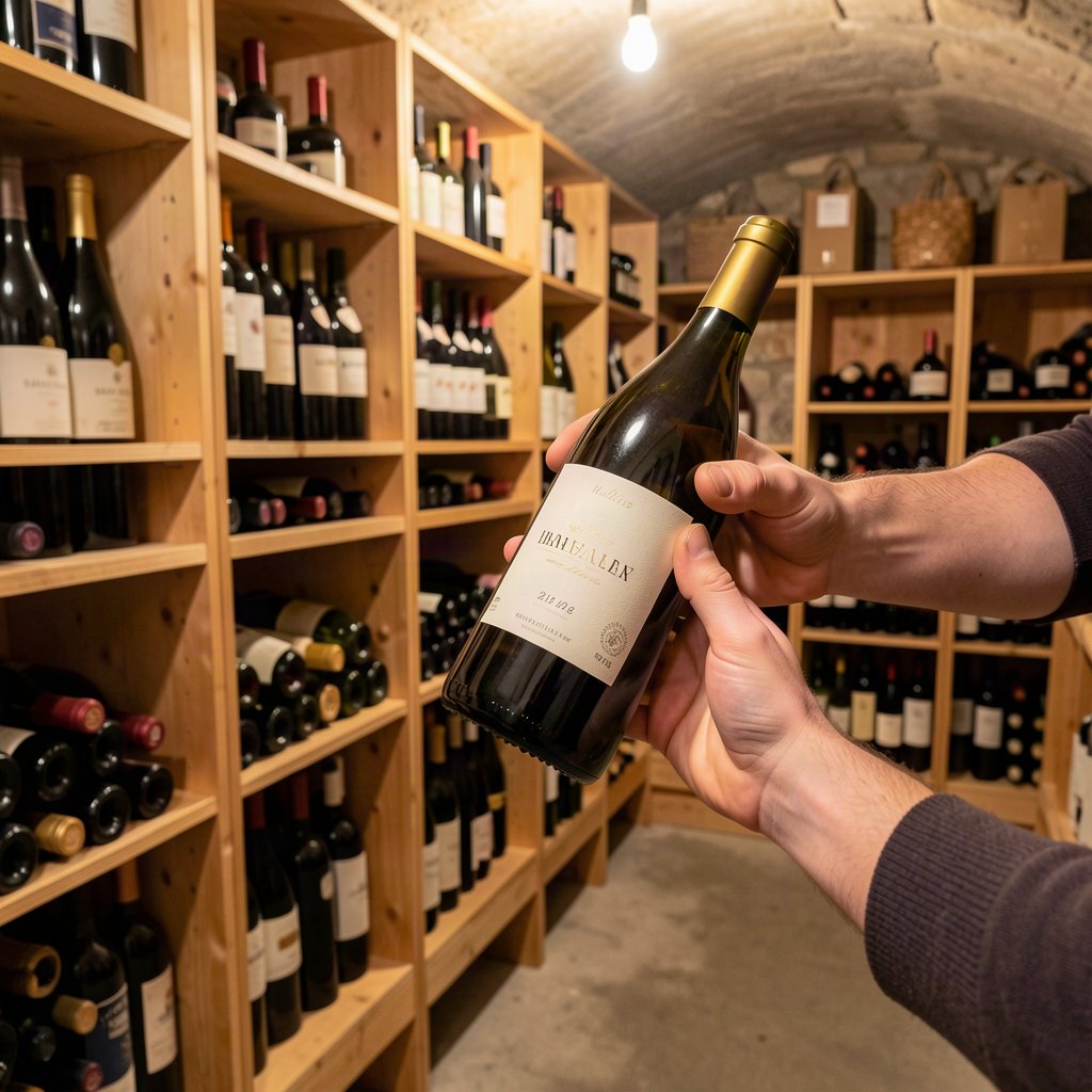 Quand ouvrir plutôt que vendre une bouteille 1 Bouteilles de vin rangées dans une cave privée