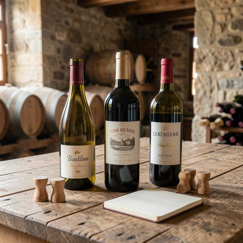 Que faire de bouteilles dépareillées ? 1 Bouteilles de vin dépareillées posées sur une table de cave