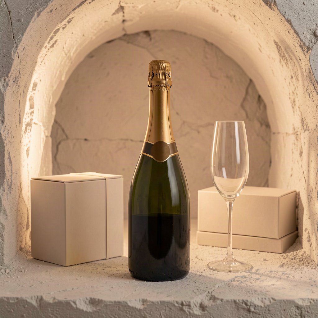 Ruinart : les cuvées de prestige et leur valeur 1 Bouteille de champagne de prestige dans une cave en craie
