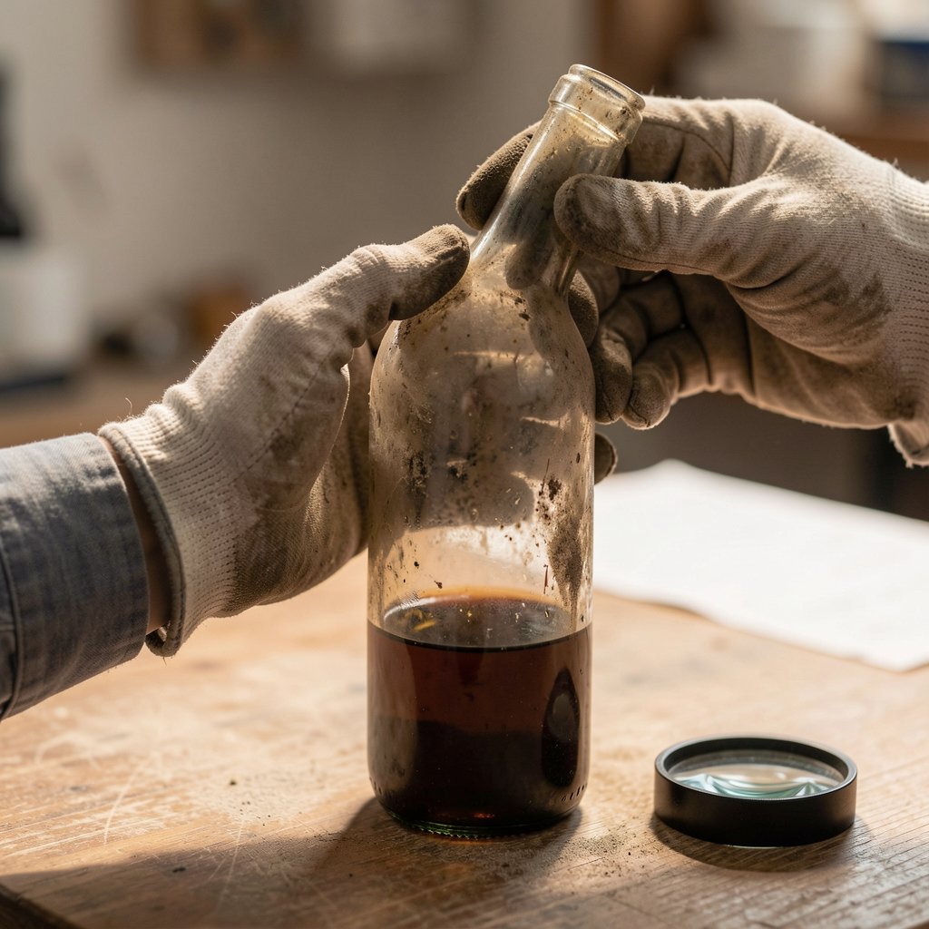 Expertise d'un vin ancien : examen du niveau de remplissage