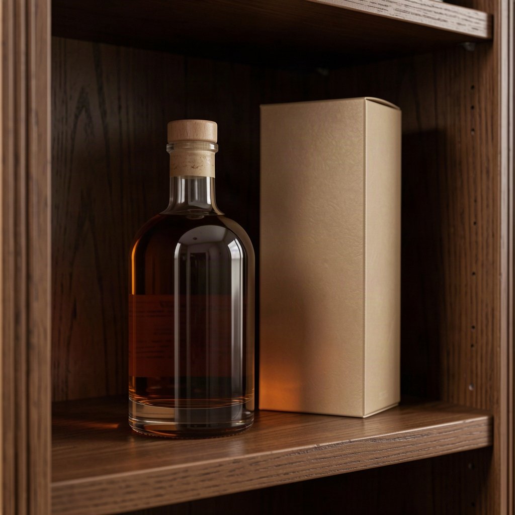 Yamazaki : pourquoi ce whisky prend de la valeur 1 Bouteille générique de whisky fermée et étui sur une étagère, illustration d’ambiance